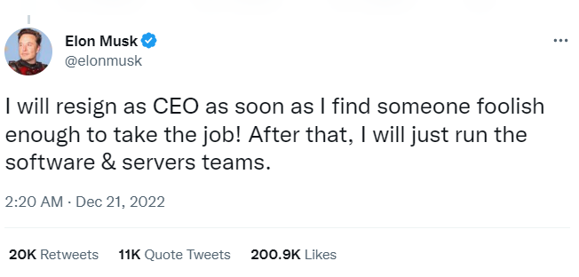 Elon Musk dimissioni Twitter