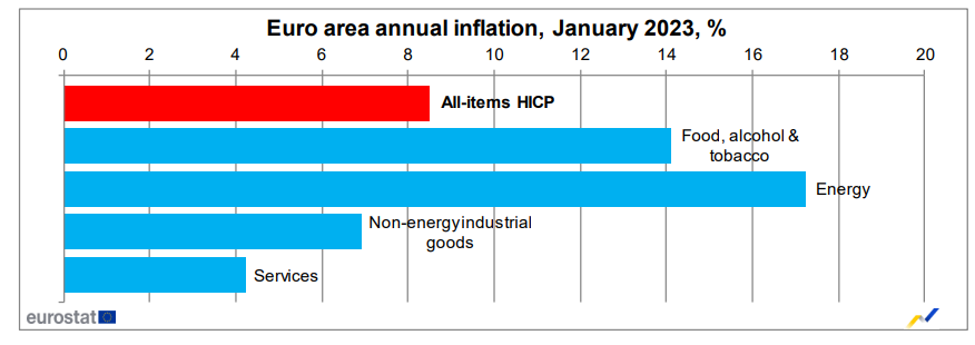 inflazione euro area gennaio 2023